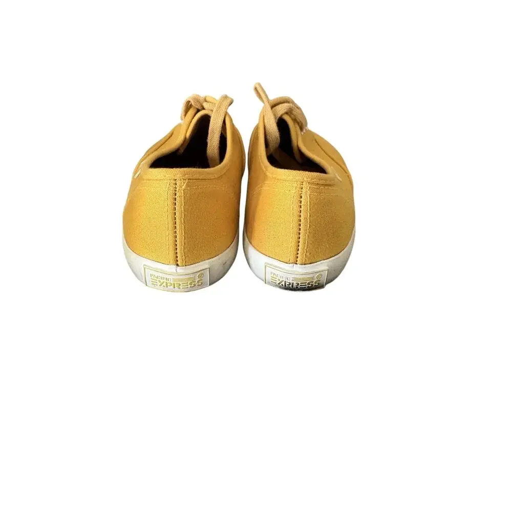 Vintage Pacific Express Zippy Canvas Tennis Shoes Yellow Women’s 7.5 Retro